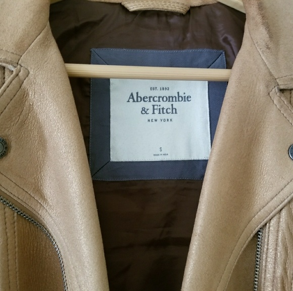 Metallic Gold 100% soft Leather Abercrombie Jacket - Picture 4 of 9